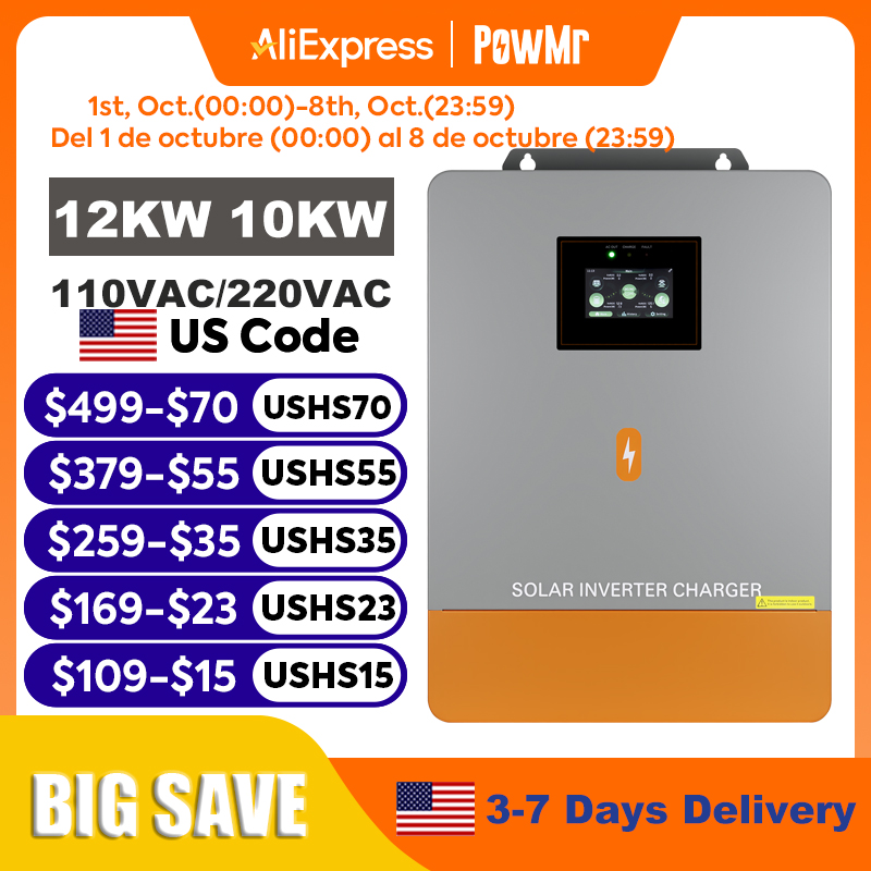 Split Phase Inverter 10Kw 110V 220V - PowMr 12KW 10KW 분리형 인버터 110V