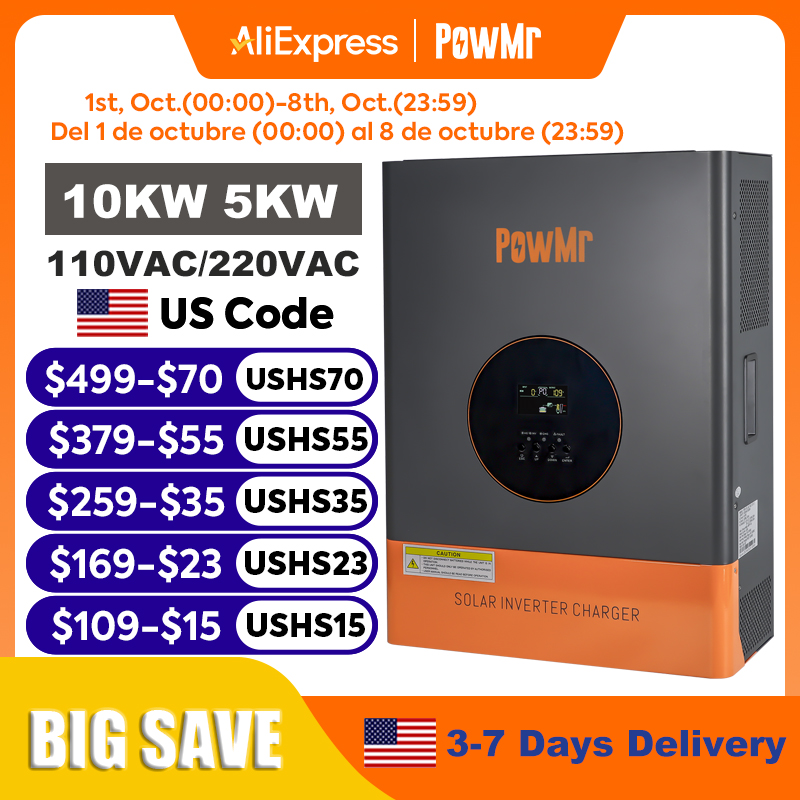 PowMr 10KW 5KW 분리형 인버터 48V 110 - Split Phase Inverter 10Kw 110V 220V 리뷰 및 가격